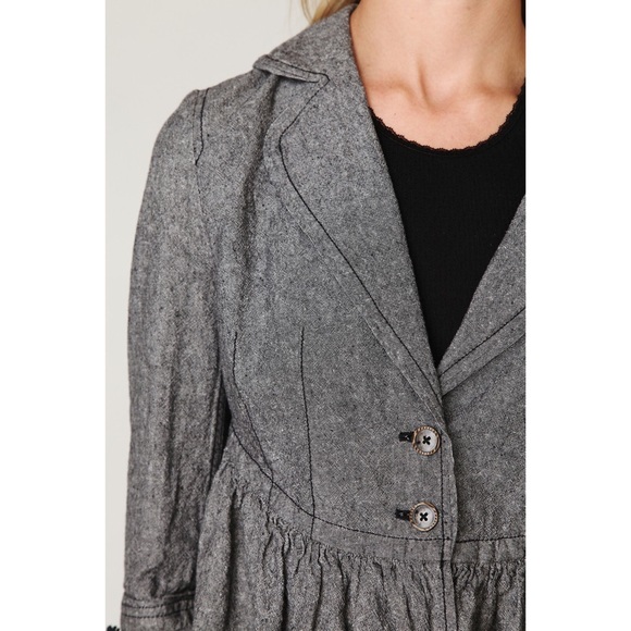 Free People Size XS Cropped Ruffle Blazer Jacket - Picture 6 of 14